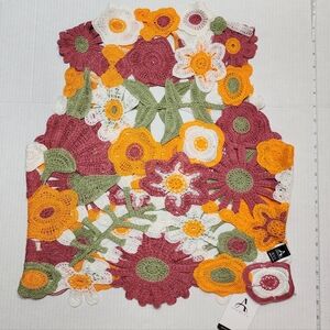 Vibrant Crochet Floral Top